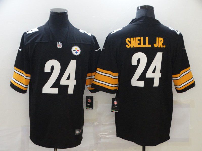 Men Pittsburgh Steelers #24 Snell jr Black white Nike Limited Vapor Untouchable NFL Jerseys->pittsburgh steelers->NFL Jersey